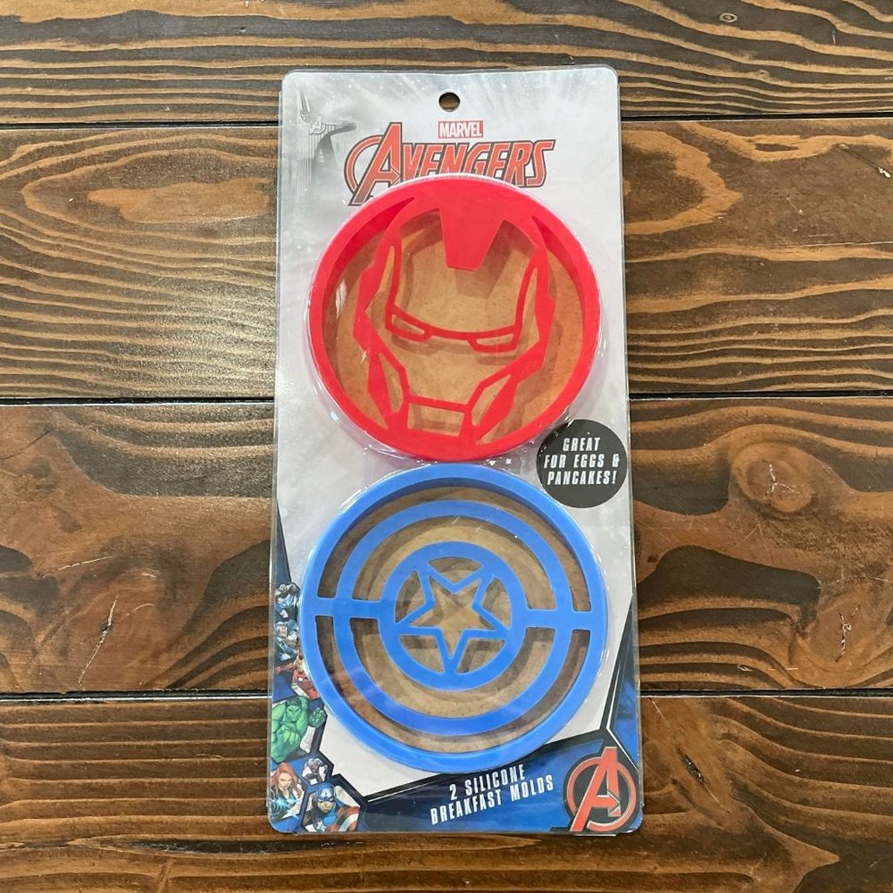 5/$20 NEW 2Pk Iron Man & Captain America Silicone Breakfast Molds